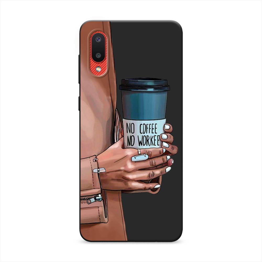 фото Матовый силиконовый чехол "no coffee" на samsung galaxy a02 awog