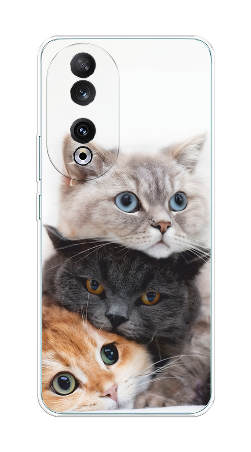 

Чехол на Honor 90 "Пушистые мордашки", Серый;черный;оранжевый, 6121450-1