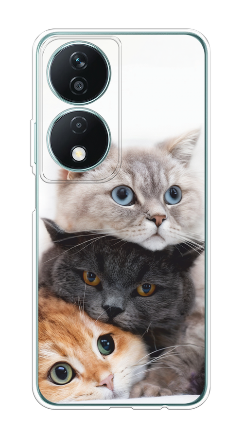 

Чехол на Honor X7B "Пушистые мордашки", Серый;черный;оранжевый, 6123350-1