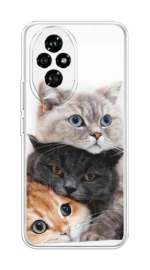 

Чехол на Honor 200 "Пушистые мордашки", Серый;черный;оранжевый, 6124750-1