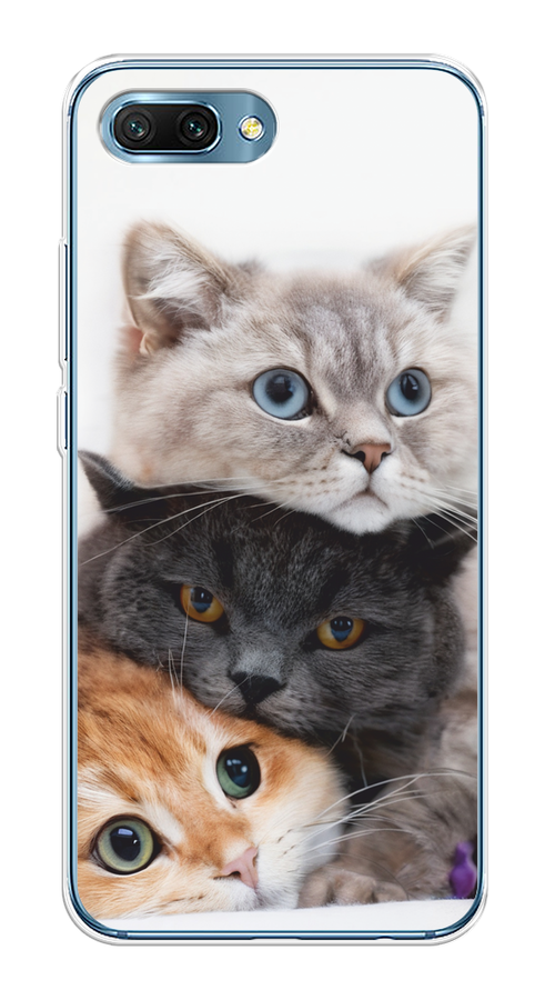 

Чехол на Honor 10 "Пушистые мордашки", Серый;черный;оранжевый, 65350-1