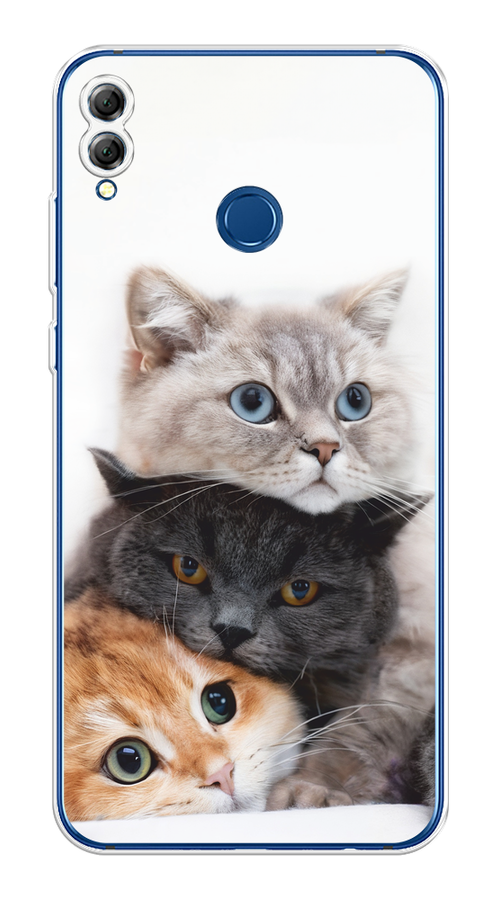 

Чехол на Honor 8X "Пушистые мордашки", Серый;черный;оранжевый, 66750-1