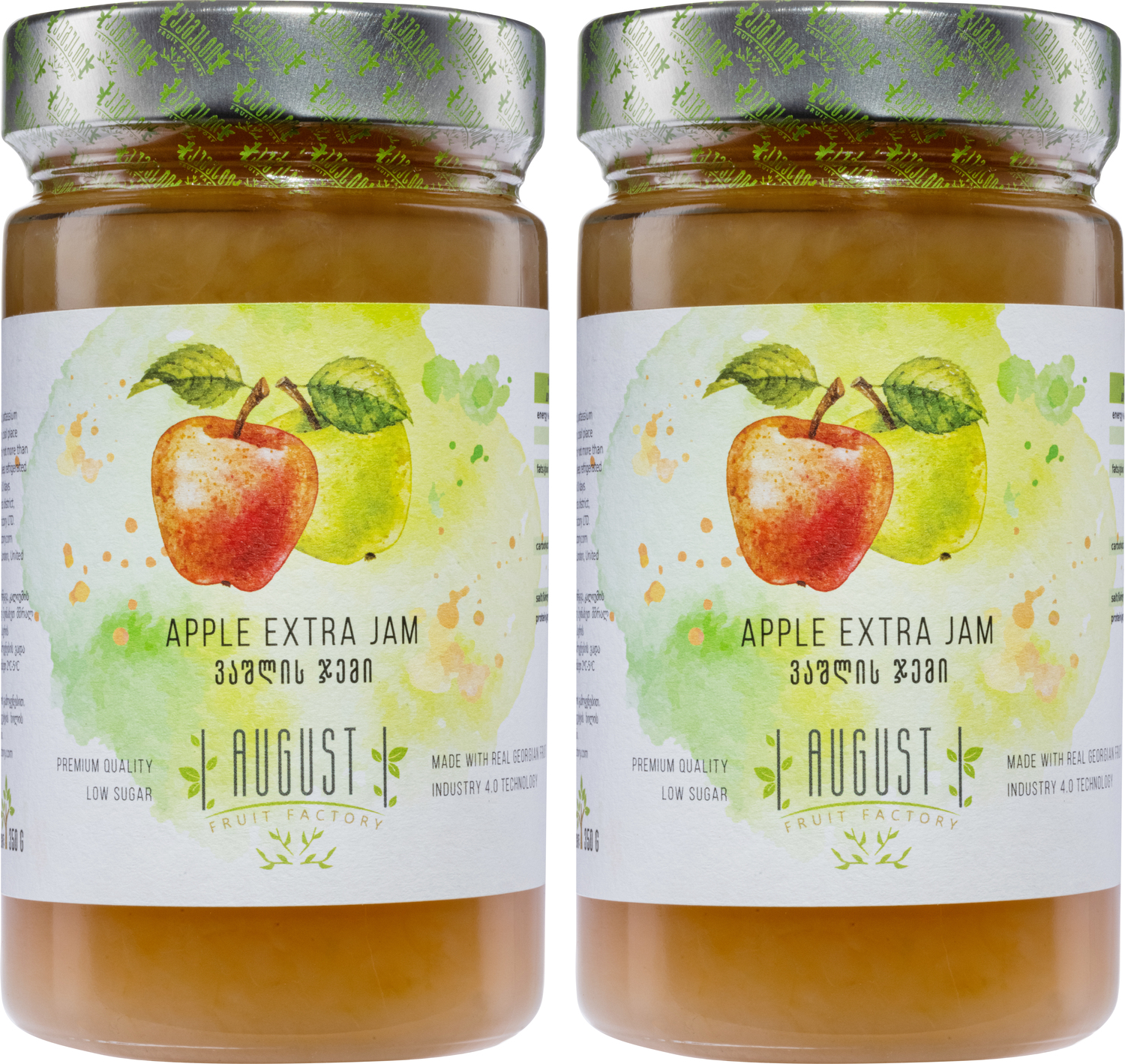 

Джем August Fruit Factory Яблочный 80%, 2 шт по 350 г