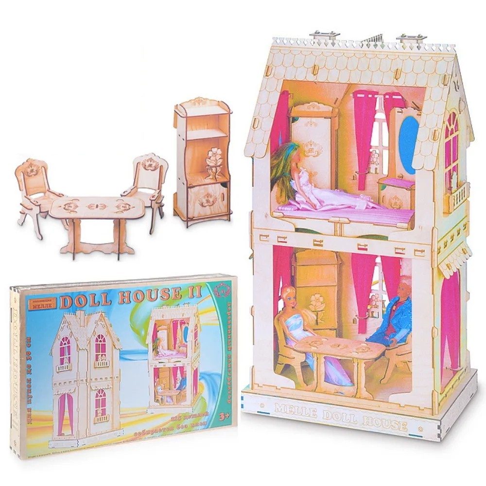 Сборная деревянная модель Doll House III и Мебель для кукол 30см Гостиная (CT019)