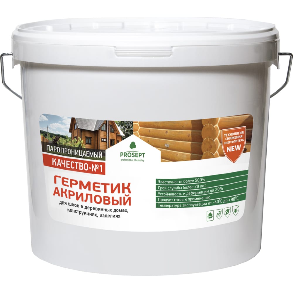 PROSEPT -Герметик акриловый для швовдля деревянных домов, конструкций, изделий цвет Сосна