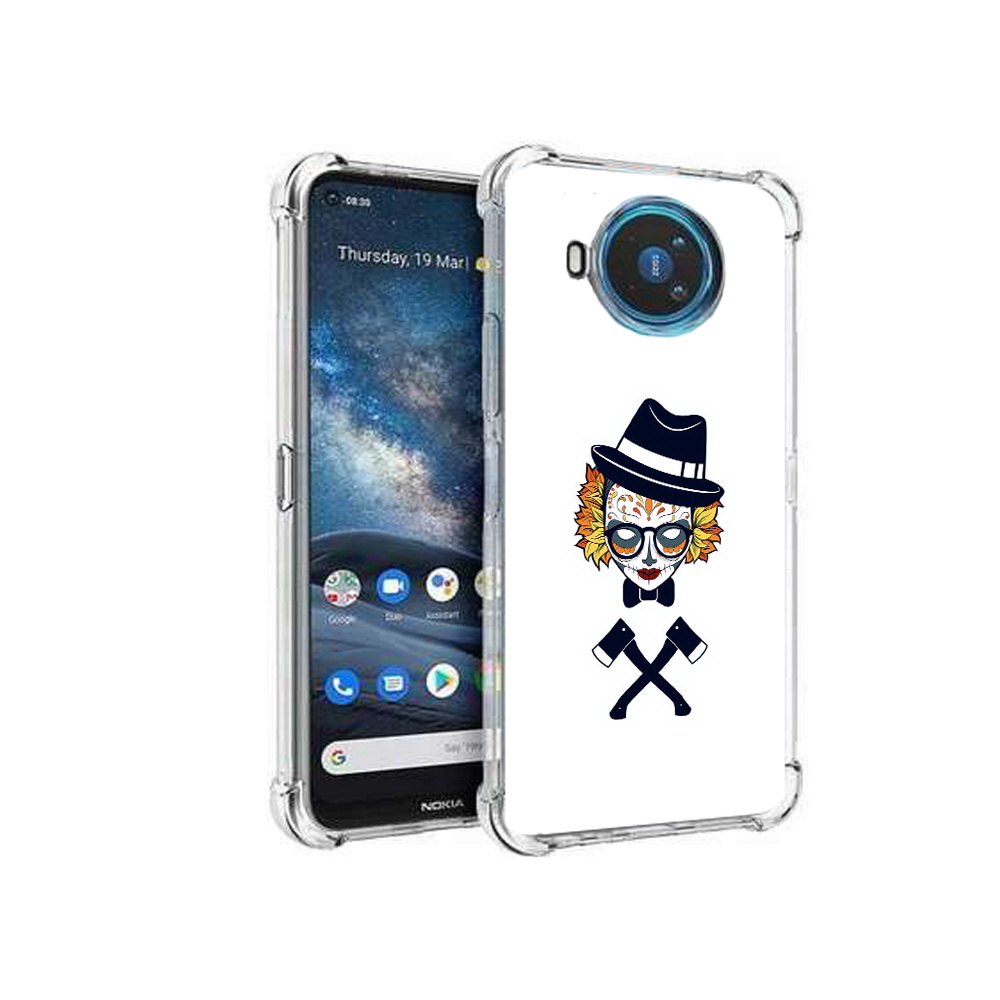 

Чехол MyPads Tocco для Nokia X100 девушка в маске с топорами рисунок (PT227057.109.304), Прозрачный, Tocco