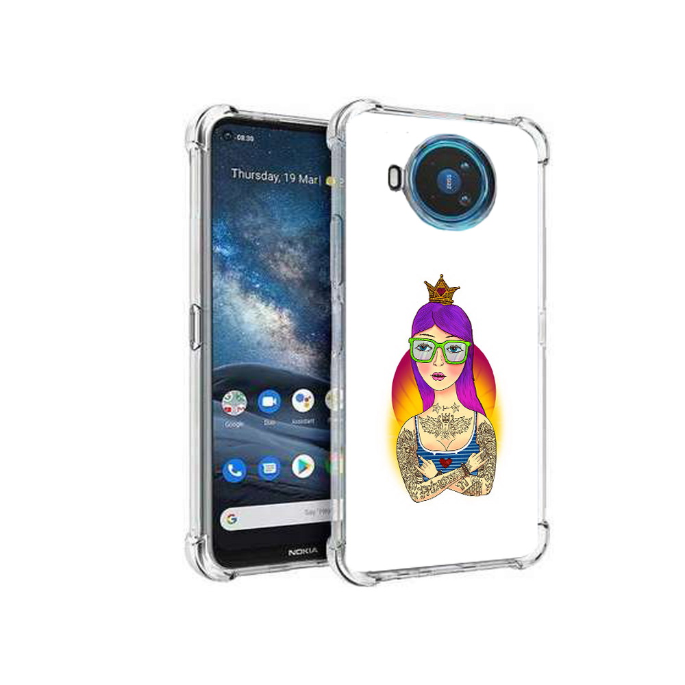 

Чехол MyPads Tocco для Nokia X100 девушка в татуировках с короной (PT227057.109.305), Прозрачный, Tocco