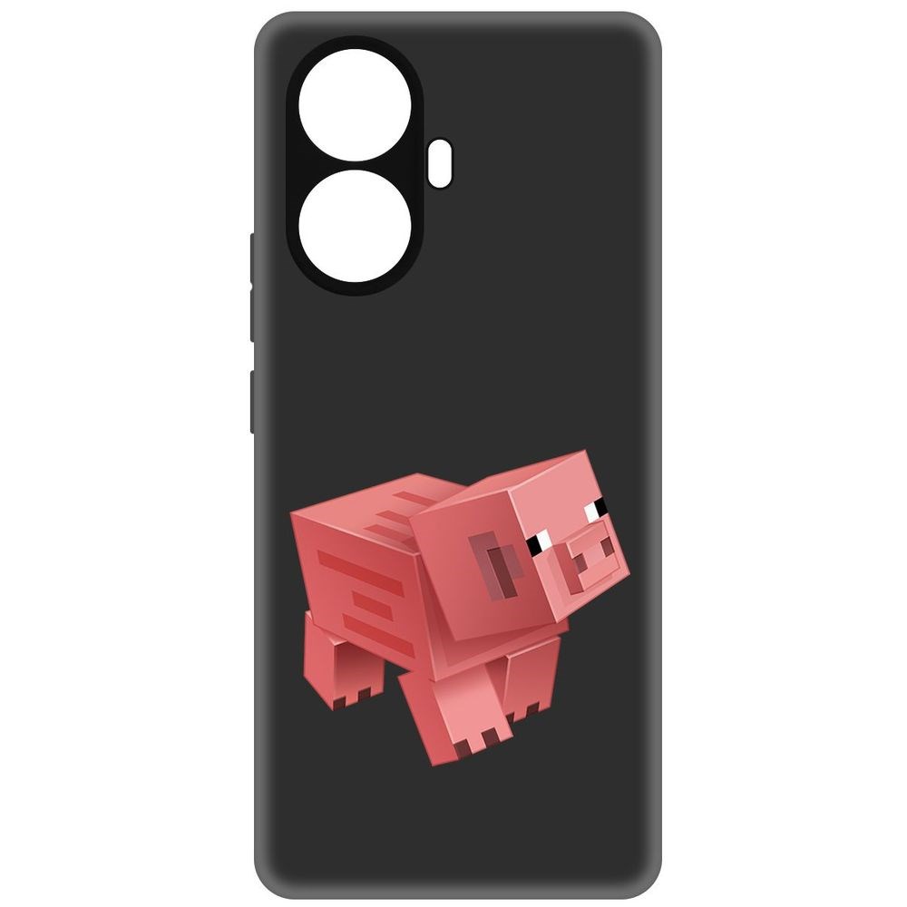 

Чехол-накладка Софт Minecraft-Свинка для Realme 10 Pro+, Черный