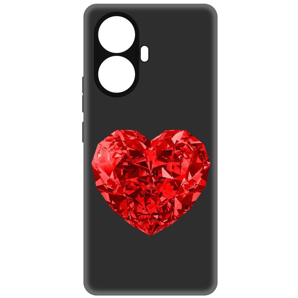

Чехол-накладка Софт Рубиновое сердце для Realme 10 Pro+, Черный