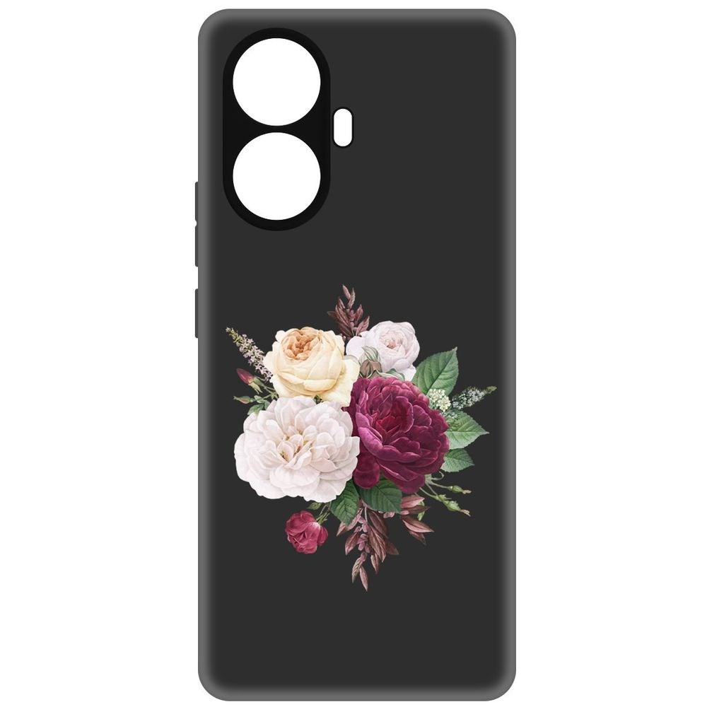 

Чехол-накладка Софт Цветочная композиция для Realme 10 Pro+, Черный
