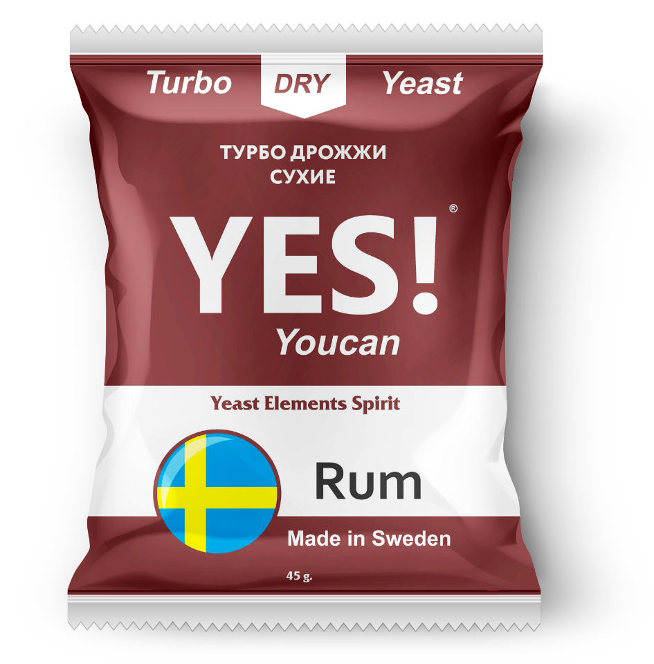 

Спиртовые турбо дрожжи YES! Rum 45 гр, Rum