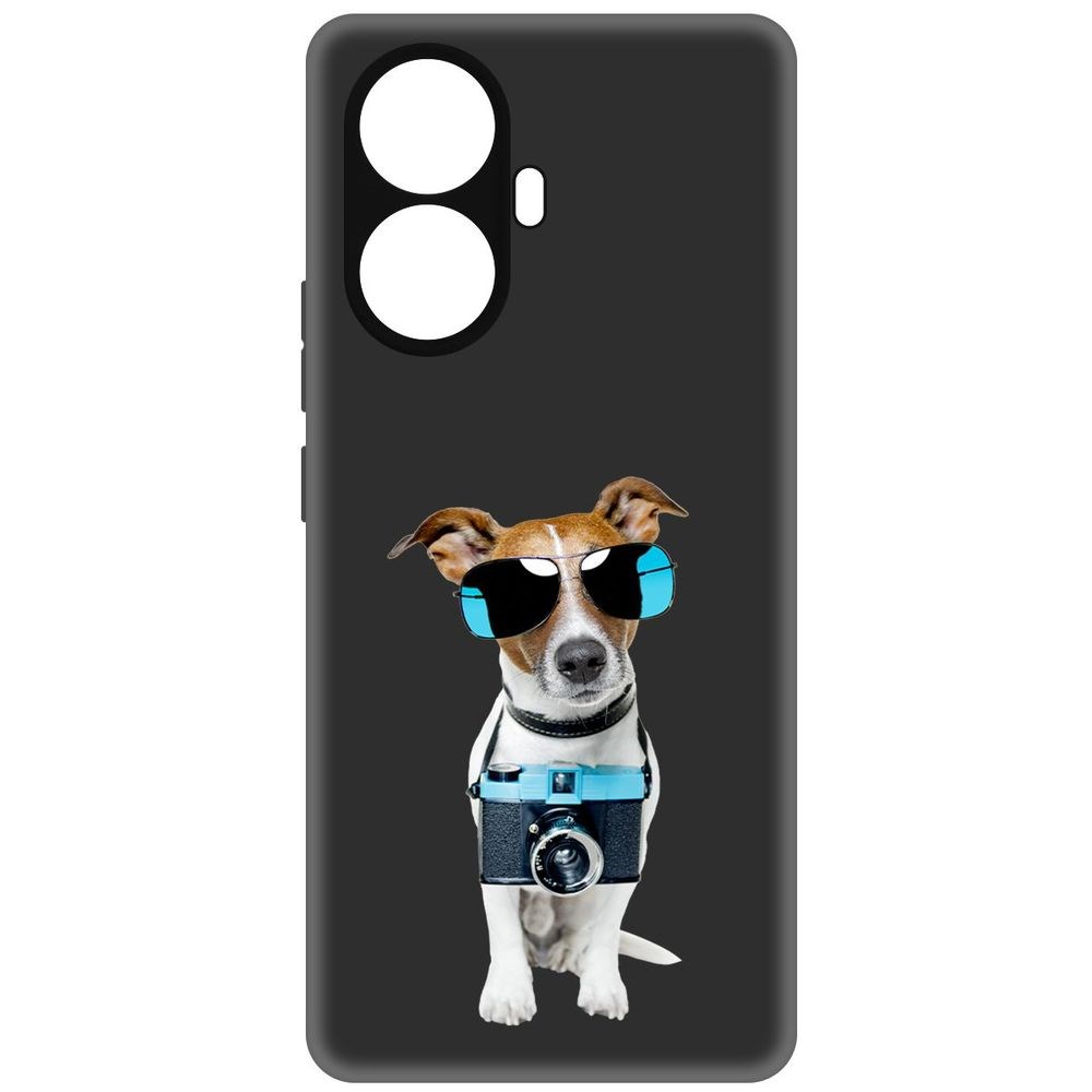 

Чехол-накладка Софт Пес-турист для Realme 10 Pro+, Черный