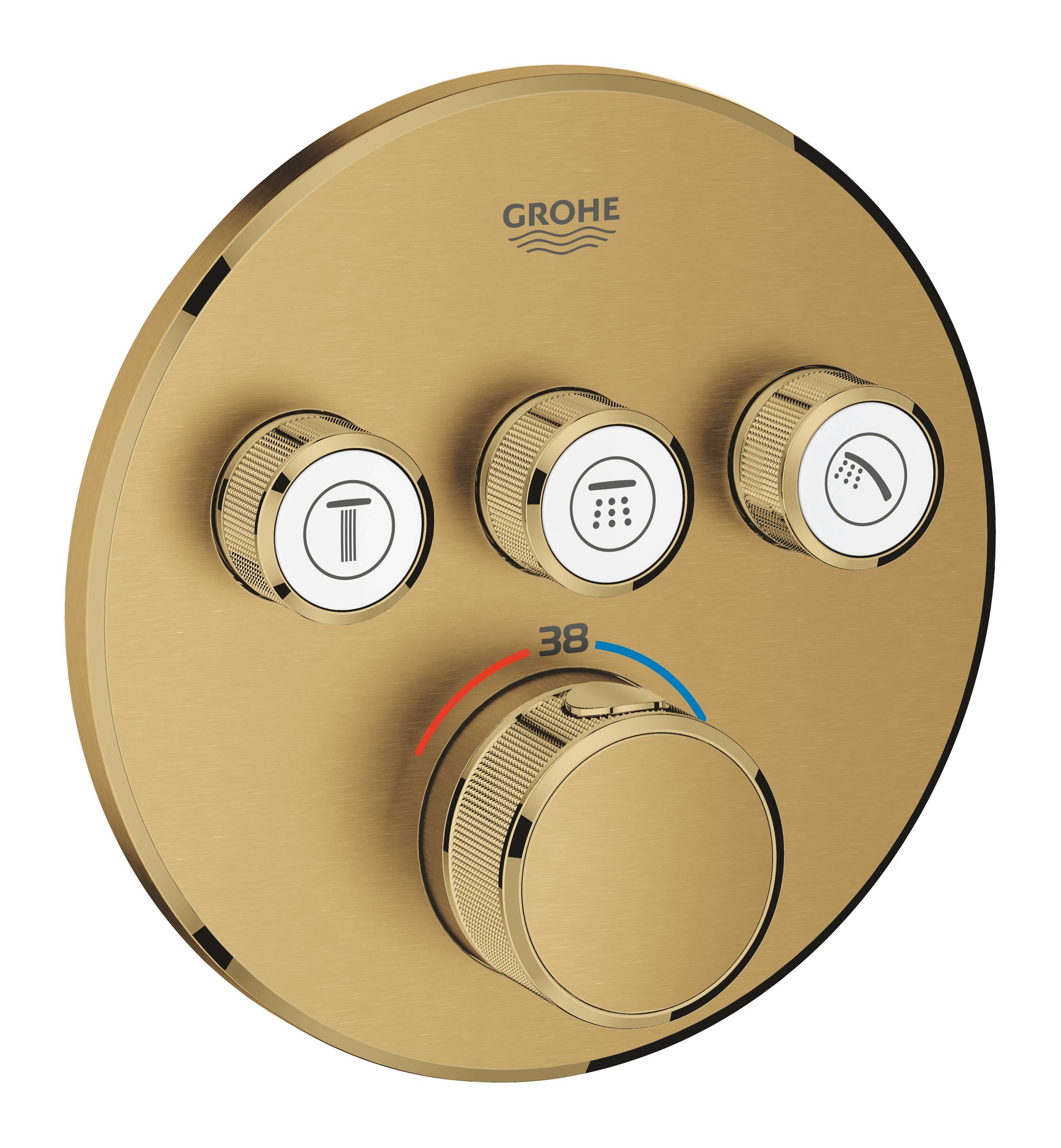 

Внешняя часть термостатического смесителя GROHE Grohtherm SmartControl,холодный рассвет, Золотистый, Grohtherm SmartControl