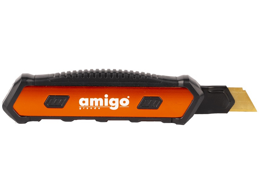 

Нож строительный с выдвижным лезвием 18 мм AMIGO, 77552