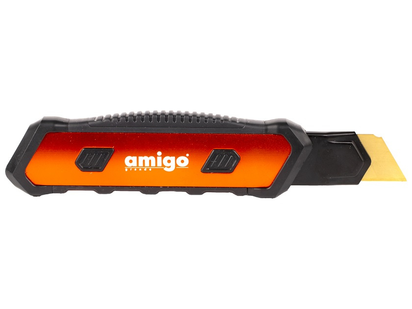 Нож строительный с выдвижным лезвием 25 мм AMIGO, 77553