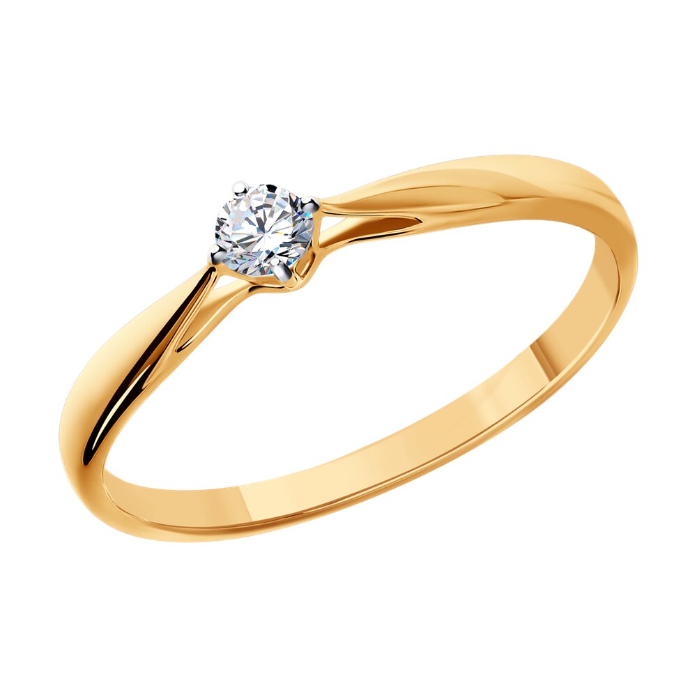 

Кольцо из золота р. 17 SOKOLOV Diamonds 1011495, бриллиант, 1011495