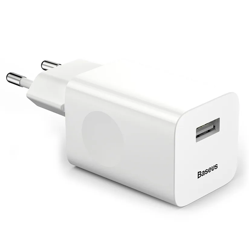 

Сетевое зарядное устройство BASEUS BX02 Quick Charger 2*USB, 3A, 24W, белый