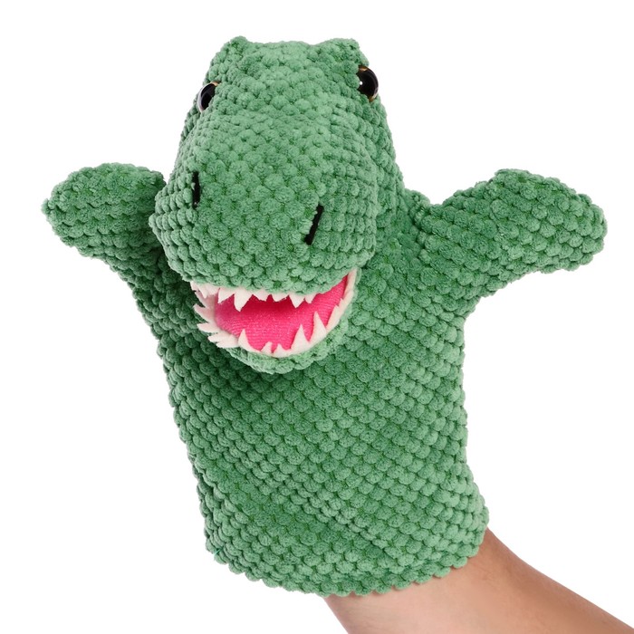 Плюш Ленд Мягкая игрушка на руку «Динозавр», 26 см, цвет зеленый