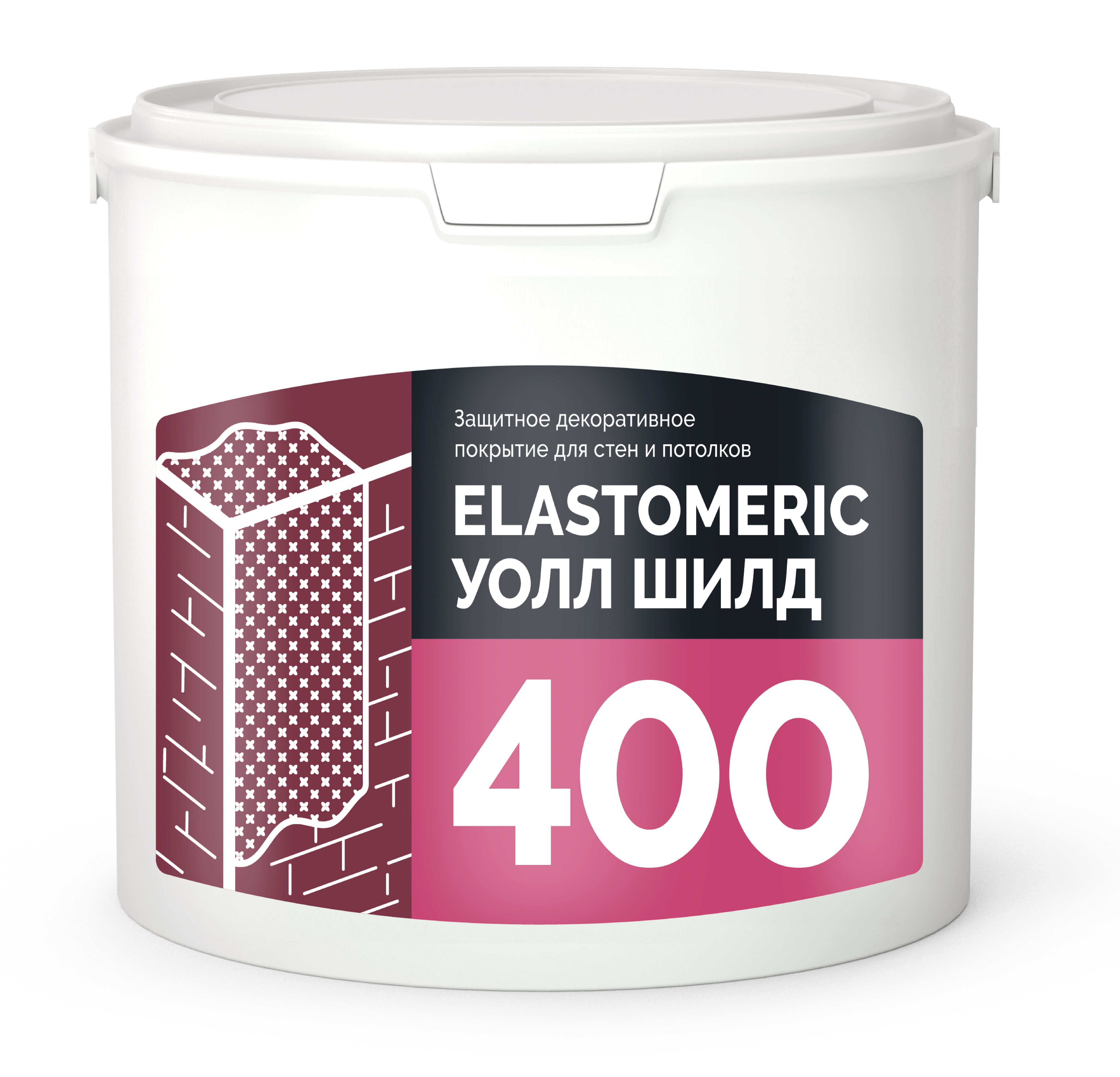 Краска защитная для стен и потолков Elastomeric-400 моющаяся, для наружных работ, база С