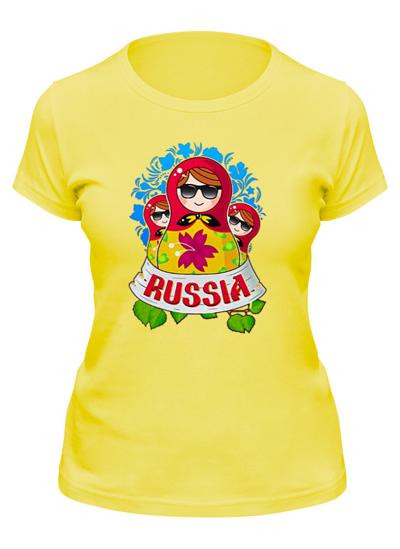 

Футболка женская Printio Матрешка желтая 2XL, Желтый, Матрешка