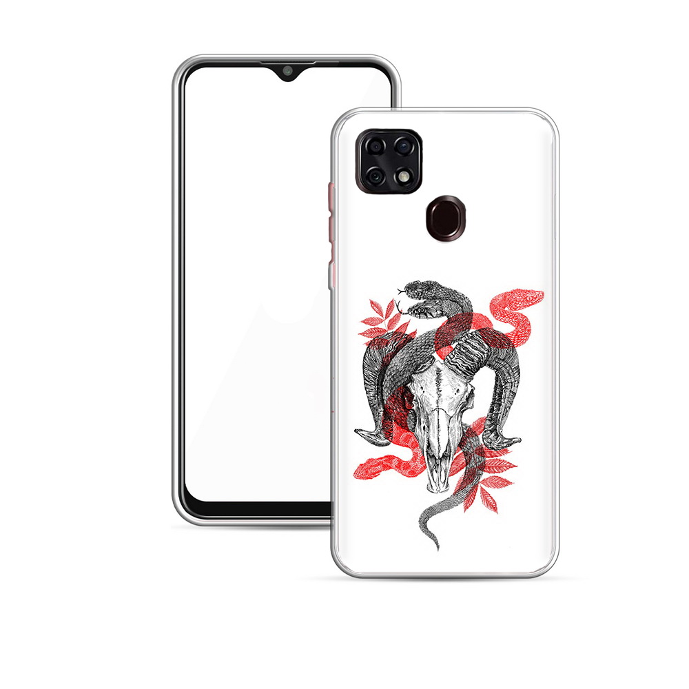 Чехол MyPads Tocco для ZTE Blade 20 Smart змея в черепе рисунок (PT226940.456.365)