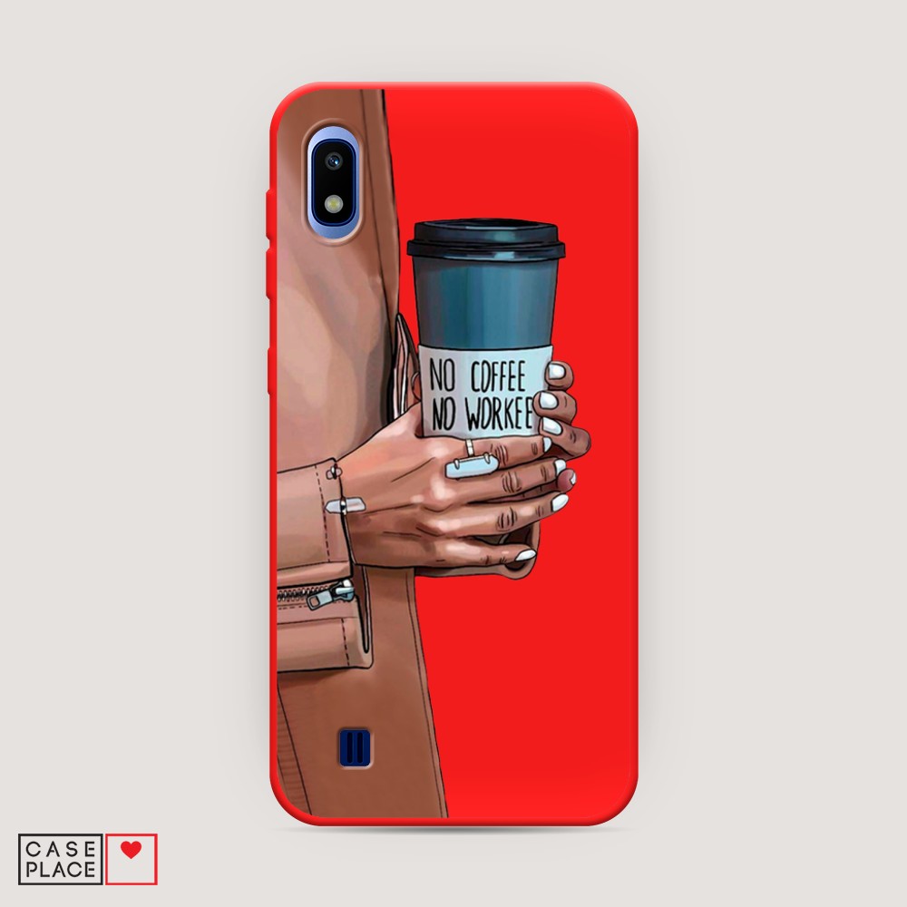 фото Матовый силиконовый чехол "no coffee" на samsung galaxy a10 awog