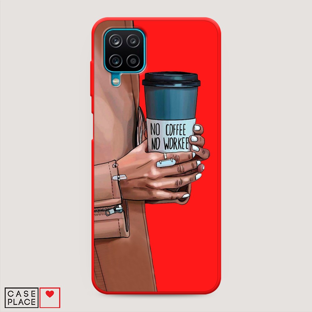 фото Матовый силиконовый чехол "no coffee" на samsung galaxy a12 awog