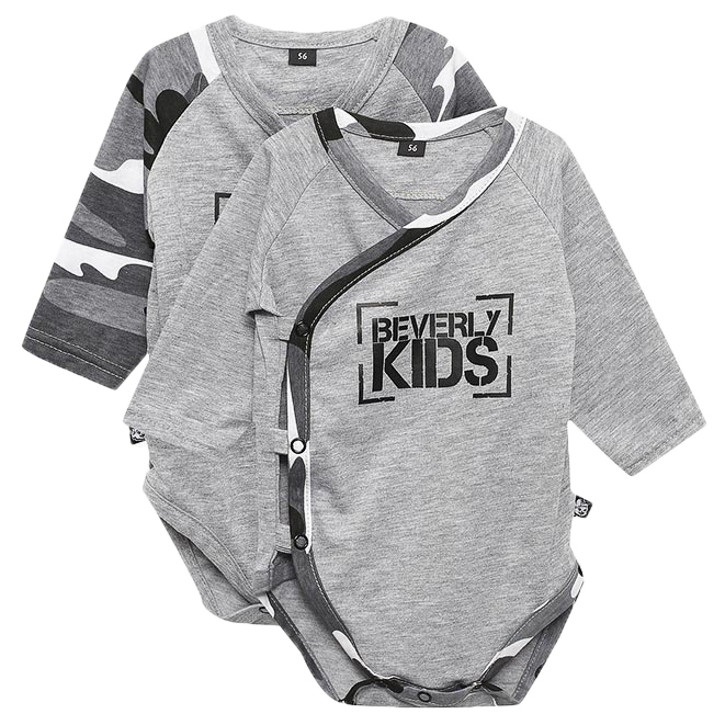 

Боди 2 шт для детей Beverly kids mlkB02-23 серый 80, mlkB02-23