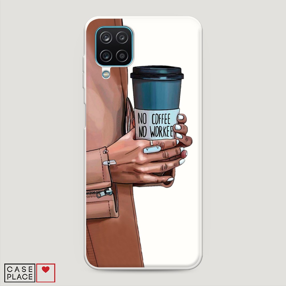 фото Матовый силиконовый чехол "no coffee" на samsung galaxy a12 awog