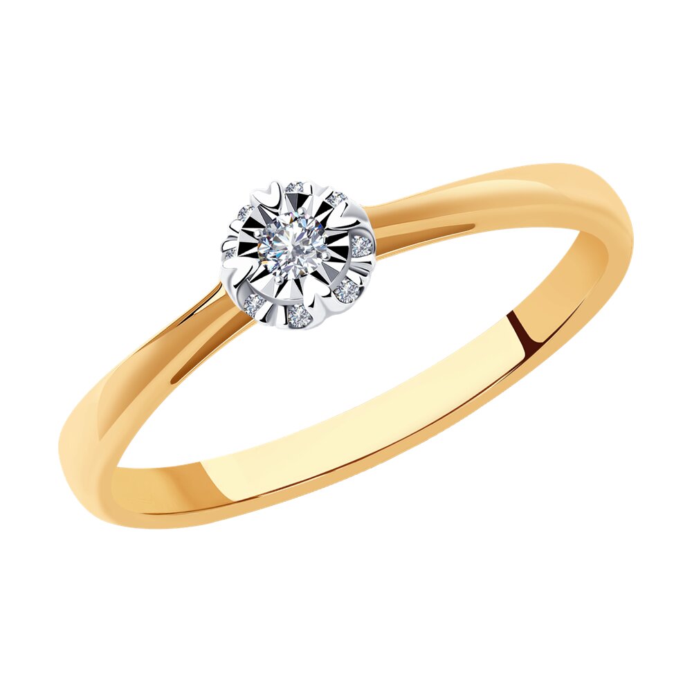 

Кольцо из золота р. 15,5 SOKOLOV Diamonds 1011760, бриллиант, 1011760