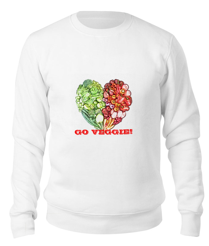

Свитшот Printio Go veggie! белый 2XL, Go veggie!