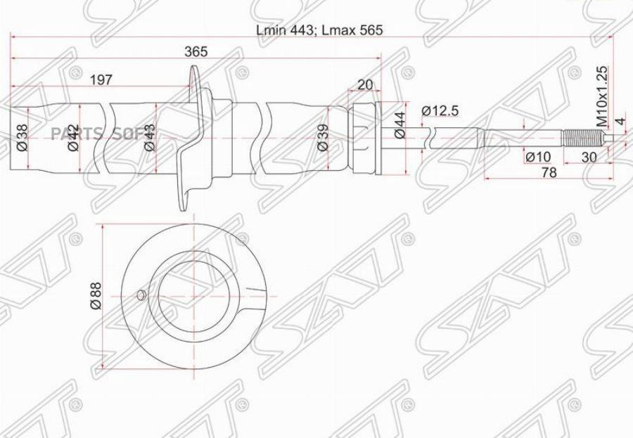 

Стойка передняя honda accord/wagon 97-03 lh=rh SAT ST51605S1AG22