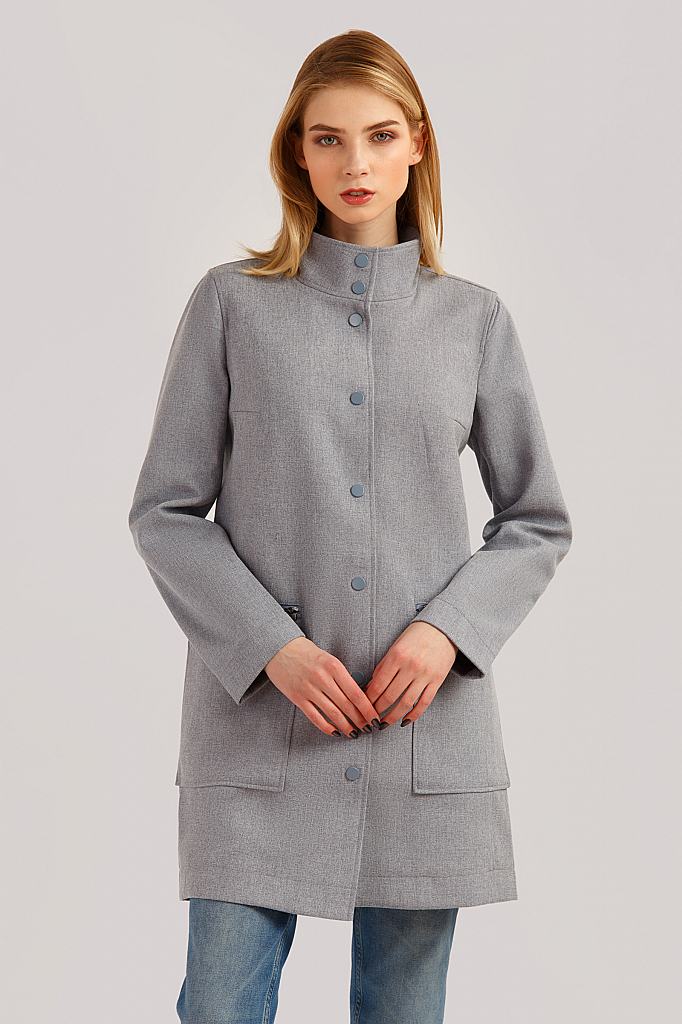 

Пальто женское Finn Flare B19-32002 голубое 42, B19-32002