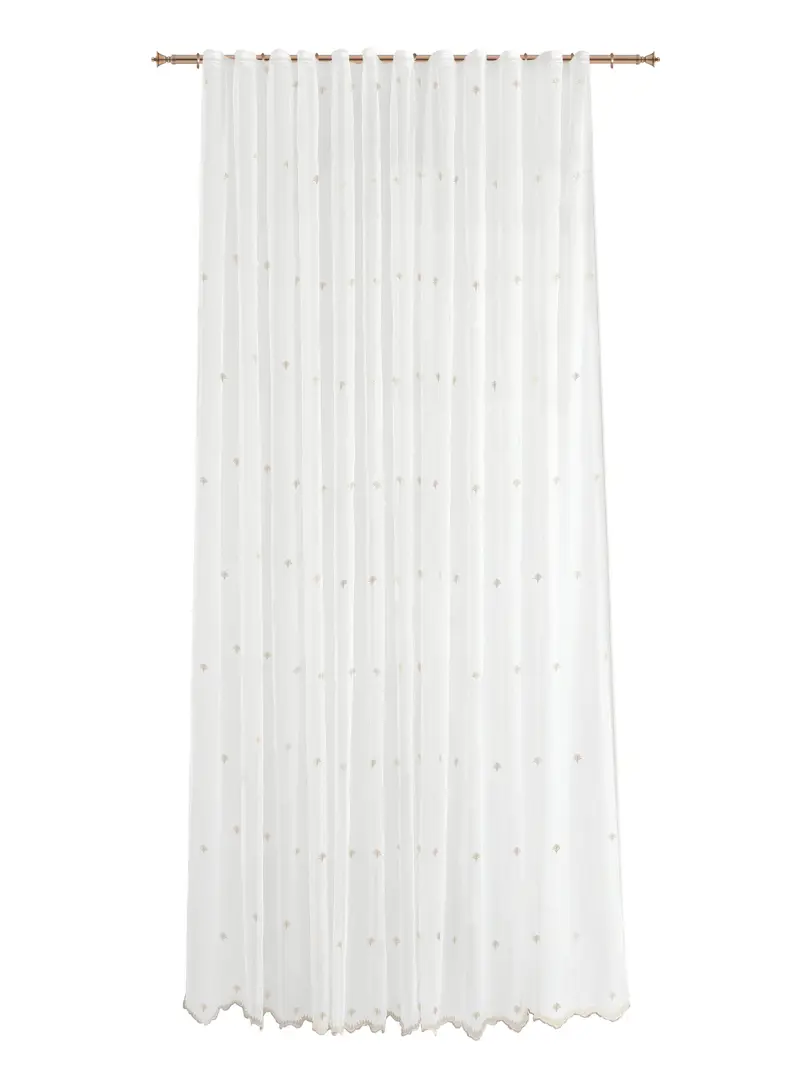 Тюль на ленте Лика 300x280 см цвет бело-розовый