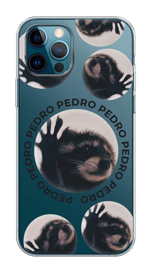 

Чехол на Apple iPhone 12/12 Pro "Pedro енот", Черный;бежевый;прозрачный, 12550-1