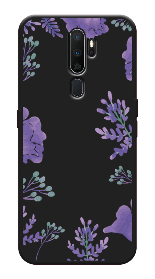 

Чехол Awog на Oppo A5/A9 2020 "Сиреневая цветочная рамка", Разноцветный, 251952-1