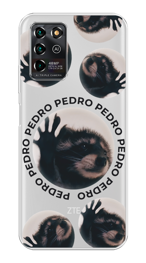 

Чехол на ZTE Blade V30 Vita "Pedro енот", Черный;бежевый;прозрачный, 135050-1