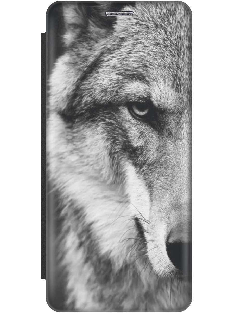 

Чехол-книжка на Samsung Galaxy A22s 5G "Спокойный волк" черный, Серый;черный, 8227