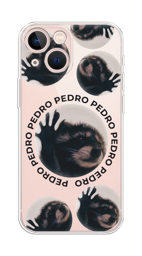 

Чехол на Apple iPhone 13 mini "Pedro енот", Черный;бежевый;прозрачный, 14150-1