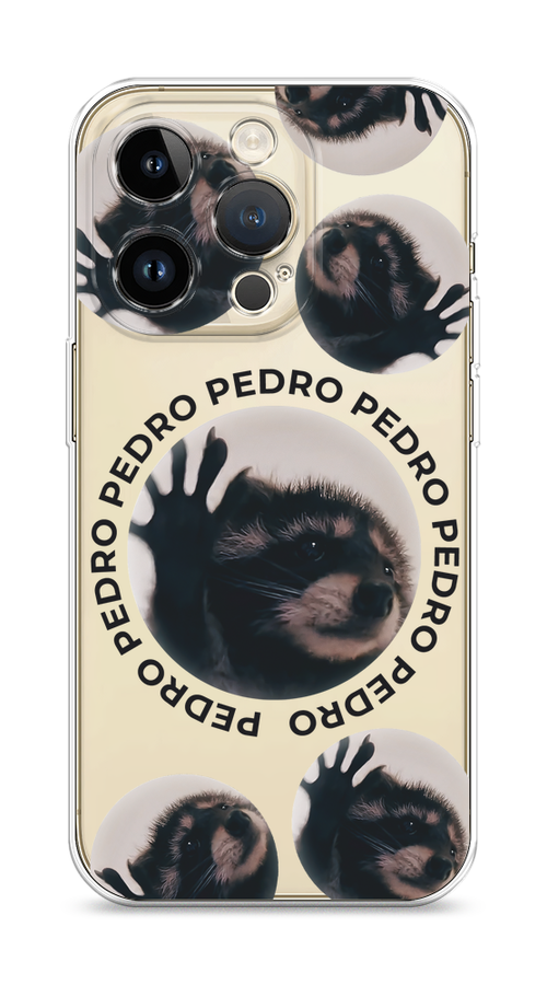 

Чехол на Apple iPhone 14 Pro "Pedro енот", Черный;бежевый;прозрачный, 15250-1