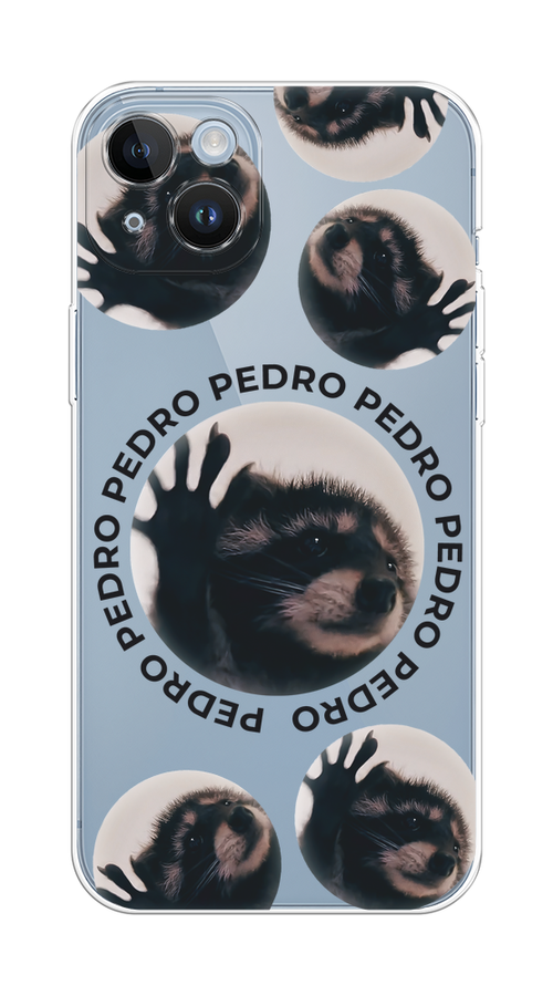 

Чехол на Apple iPhone 14 Plus "Pedro енот", Черный;бежевый;прозрачный, 15350-1