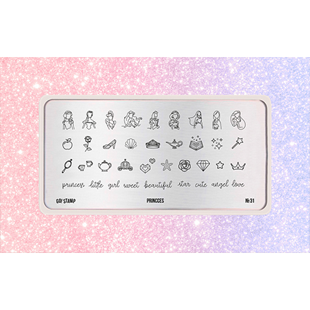 

Пластина для стемпинга Go!Stamp №31, Princess, Серебристый