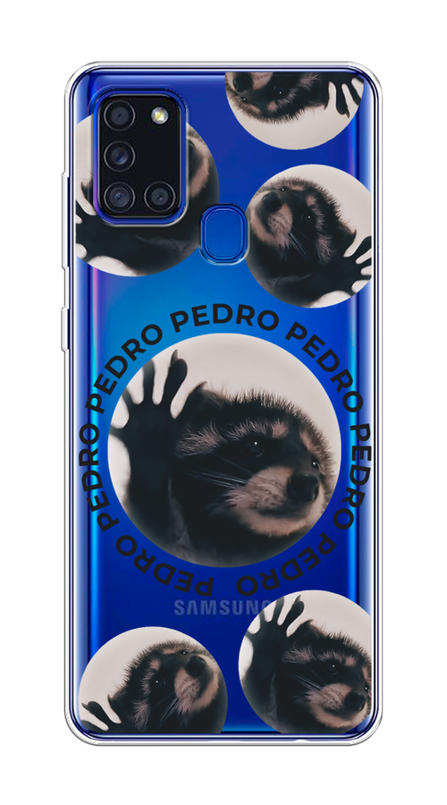 

Чехол на Samsung Galaxy A21s "Pedro енот", Черный;бежевый;прозрачный, 2100250-1
