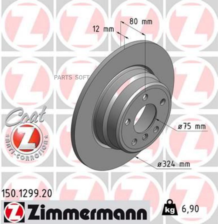 Тормозной диск ZIMMERMANN 150129920