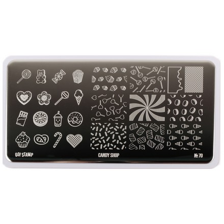 

Пластина для стемпинга Go!Stamp №70, Candy Shop, Серебристый