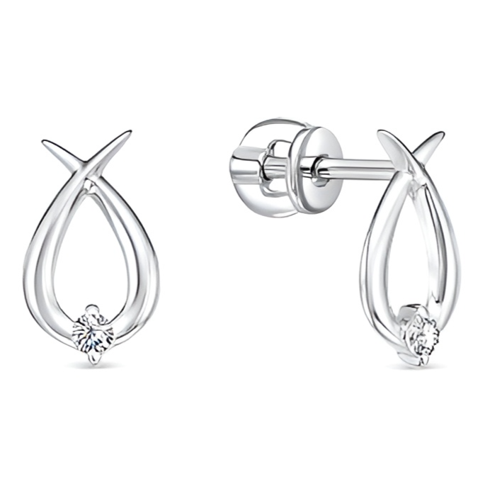 

Серьги из серебра Silver Fish 12-1489OZ, фианит, 12-1489OZ