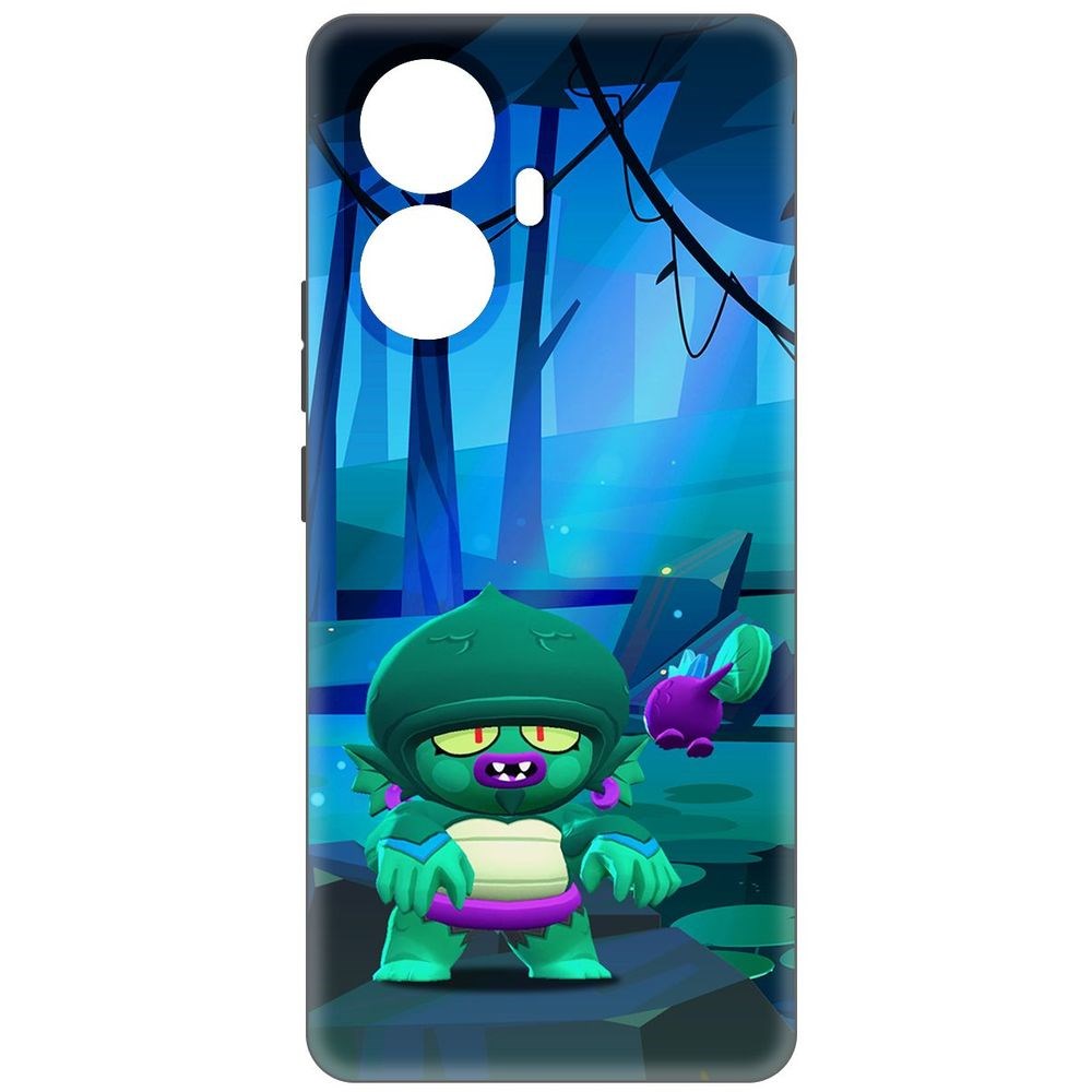 

Чехол-накладка Софт Brawl Stars - Болотный Джин для Realme 10 Pro+, Черный
