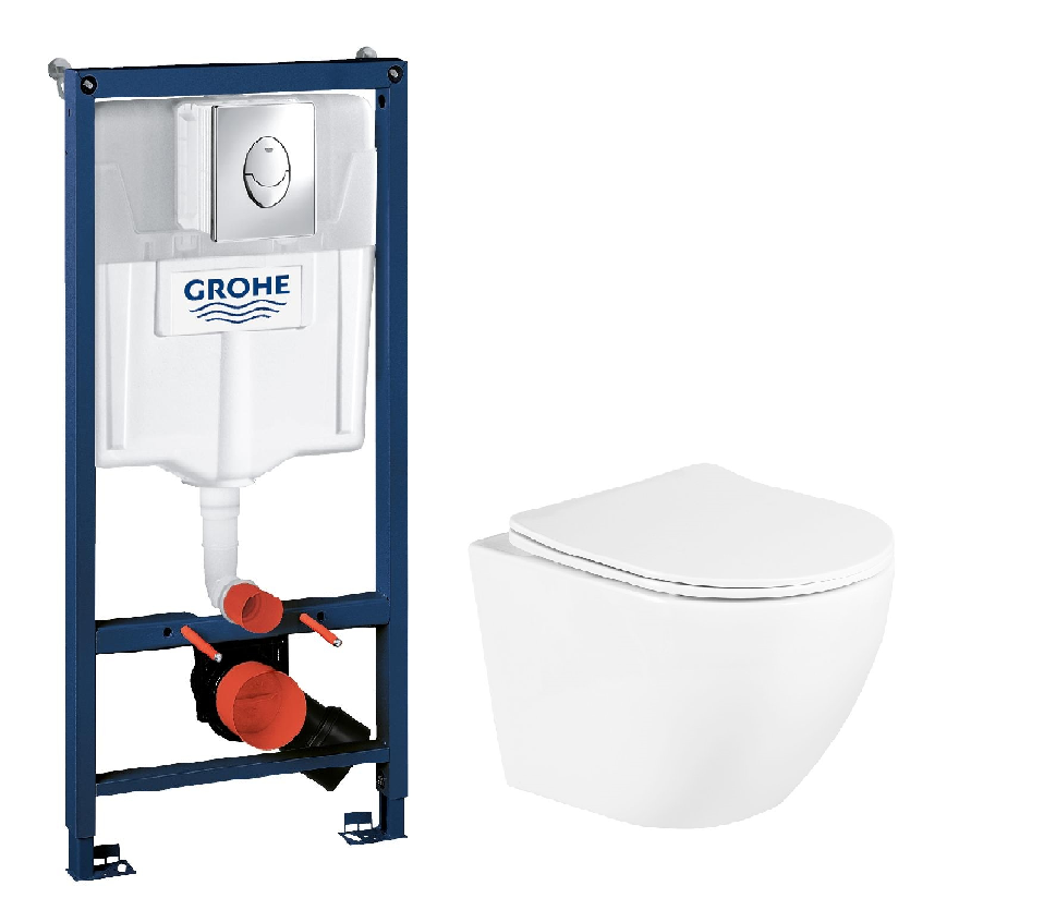 Комплект инсталляция Grohe + Унитаз BelBagno Uno + кнопка Skate Air