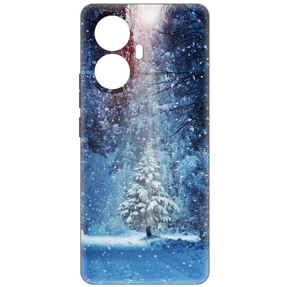 

Чехол-накладка Софт Лесная ель для Realme 10 Pro+, Черный