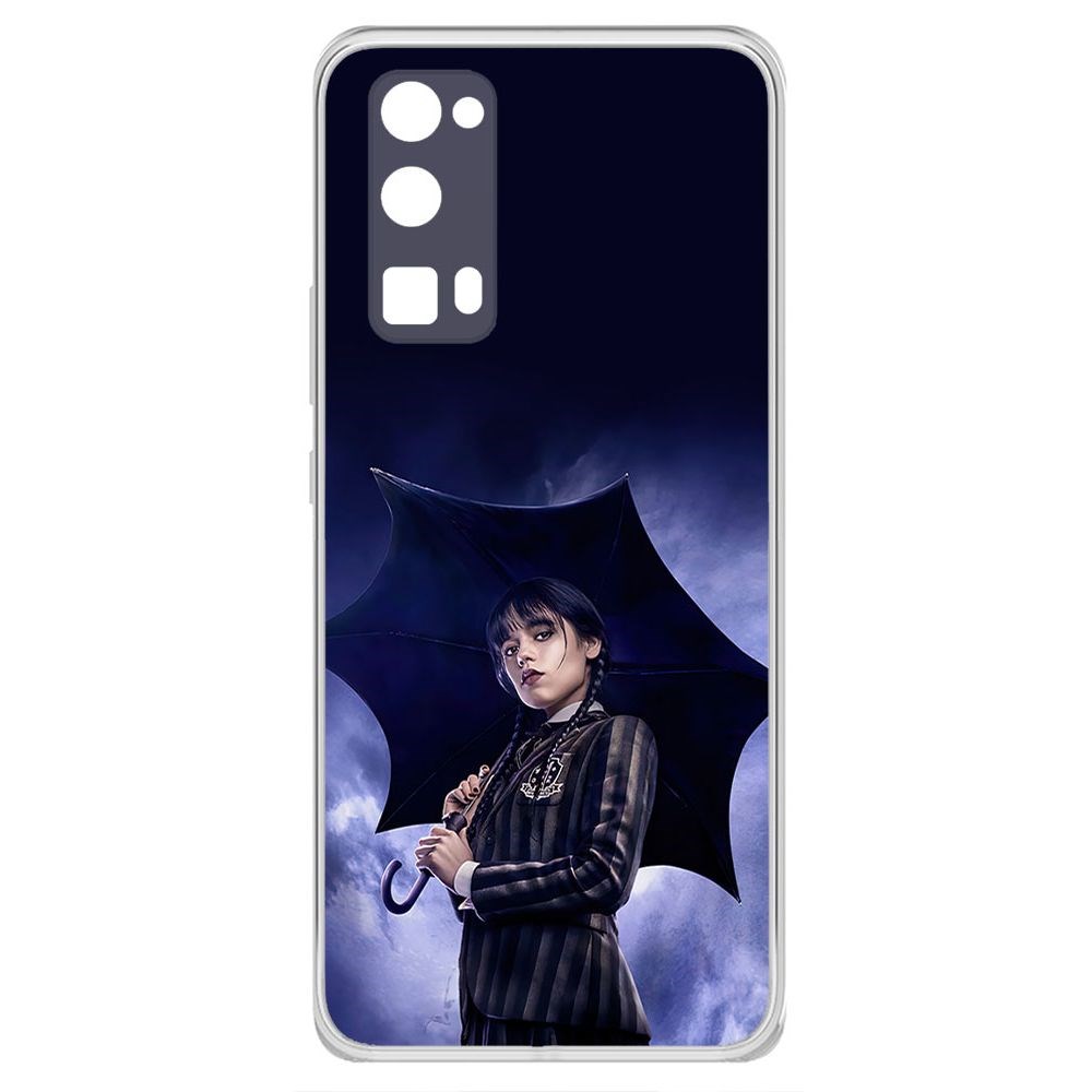 

Чехол-накладка Krutoff Clear Case Уэнсдей Аддамс - Уэнсдей под зонтом для Honor 30 Pro